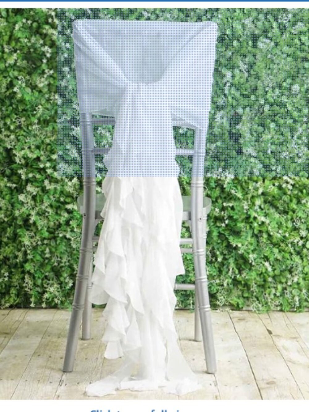 White Chiffon Curly Sashes (Set of 5)